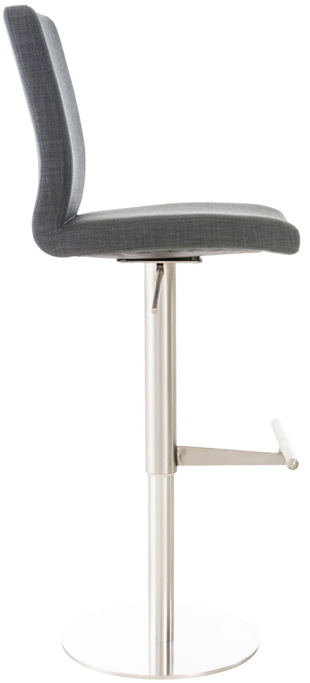 BARHOCKER Cathy, Gestell Edelstahl, Stoff Dunkelgrau - Chromfarben/Dunkelgrau, Textil/Metall (40/100/49cm) - TPFLiving