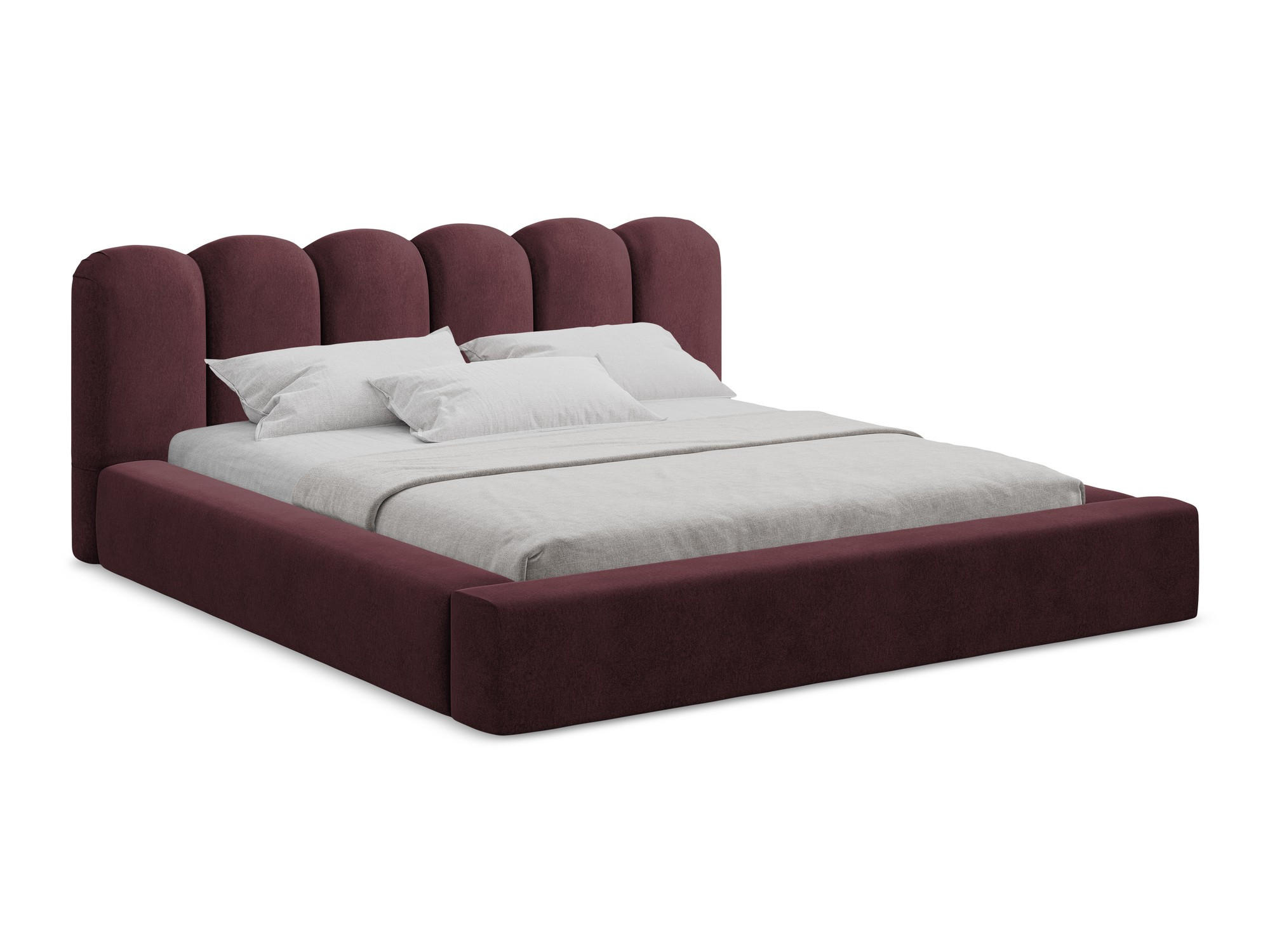 POLSTERBETT mit Bettkasten und Lattenrost 180x238 Rot - Bordeaux/Rot, Kunststoff/Textil (140/200cm) - Makamii