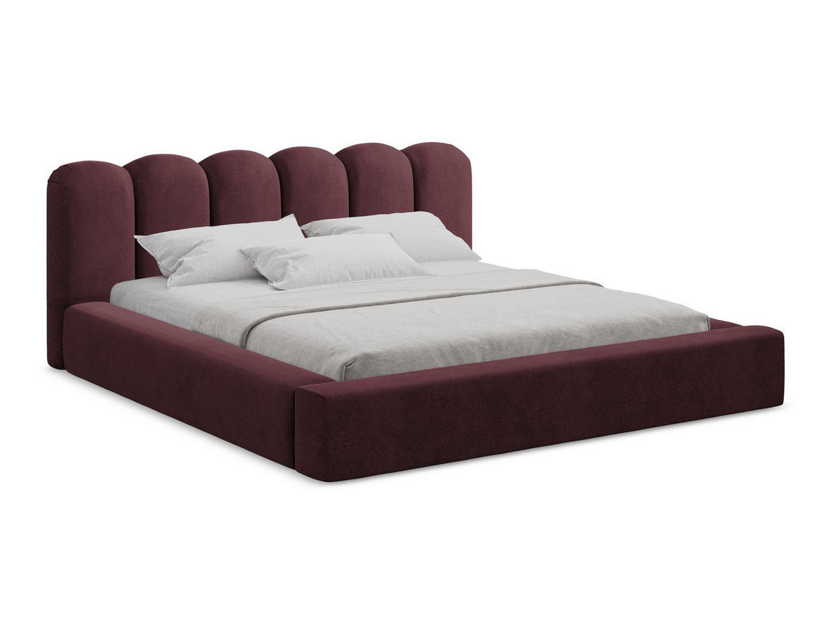 POLSTERBETT mit Bettkasten und Lattenrost 200x238 Rot - Bordeaux/Rot, Kunststoff/Textil (160/200cm) - Makamii
