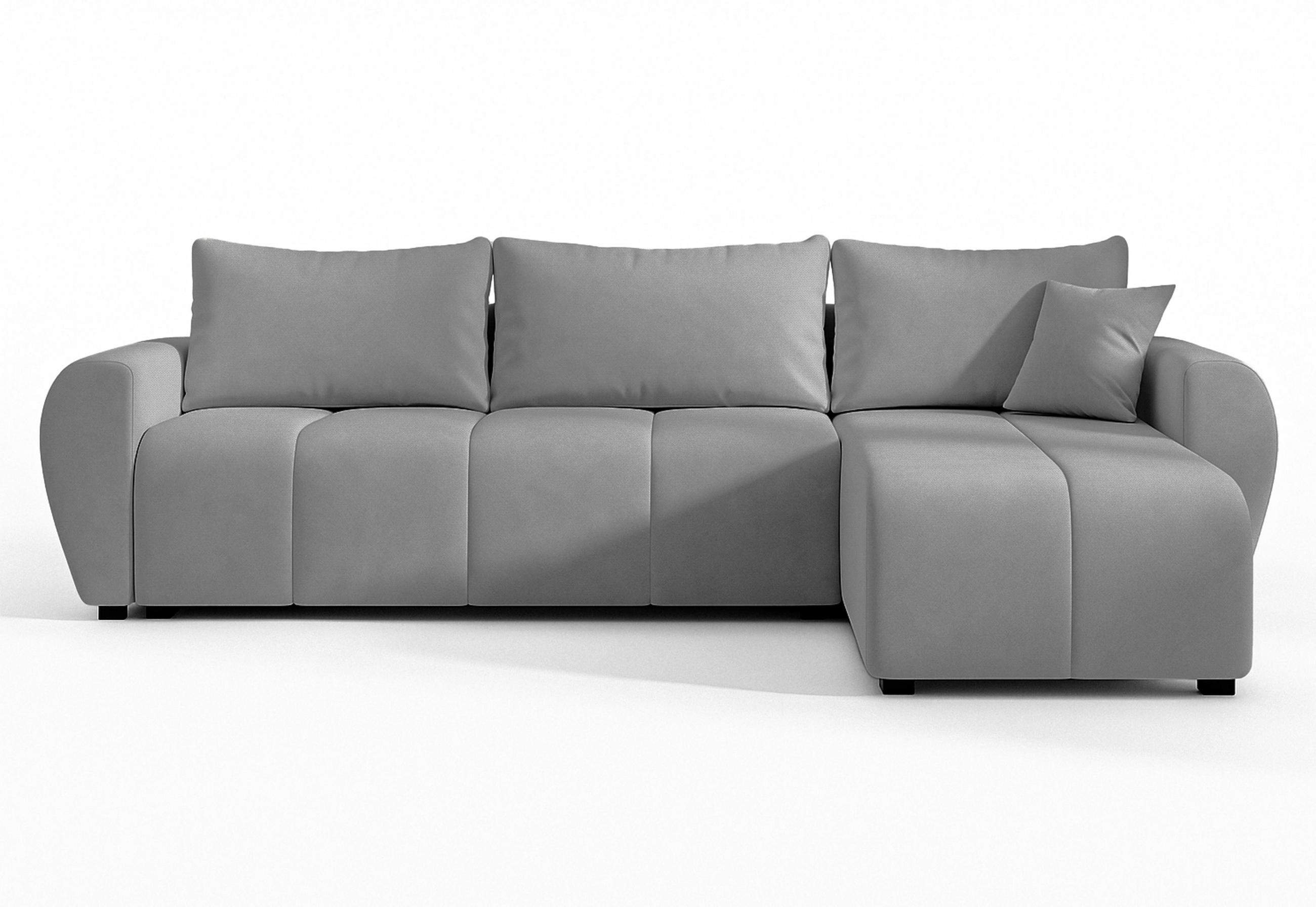 ECKSOFA L Form Malatya Hellgrau 246/145/82 cm stilvolle mit Schlaffunktion R - Hellgrau/Schwarz, Kunststoff/Textil (246/145cm) - AX Living
