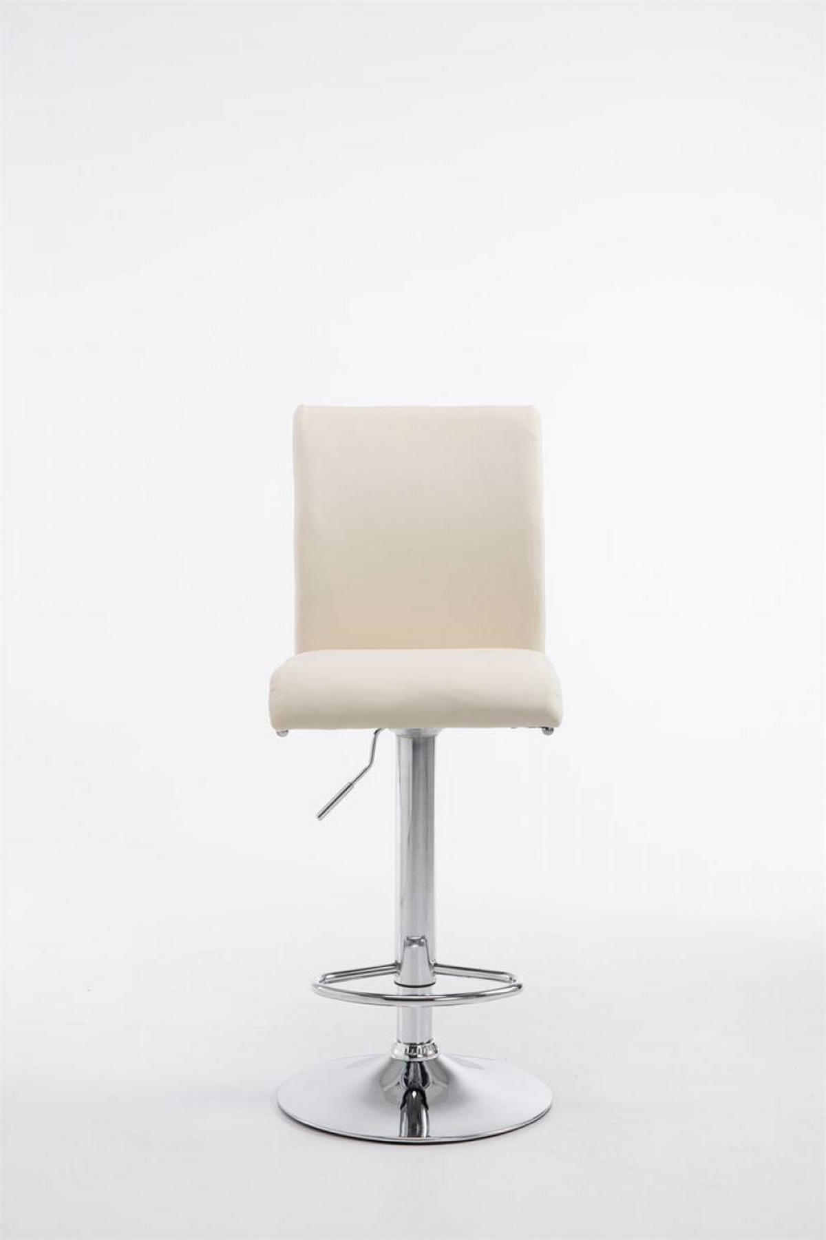 BARHOCKER 2er Set Lederlook creme - Chromfarben/Creme, Textil/Metall (38.5/94.5/47cm) - CLP