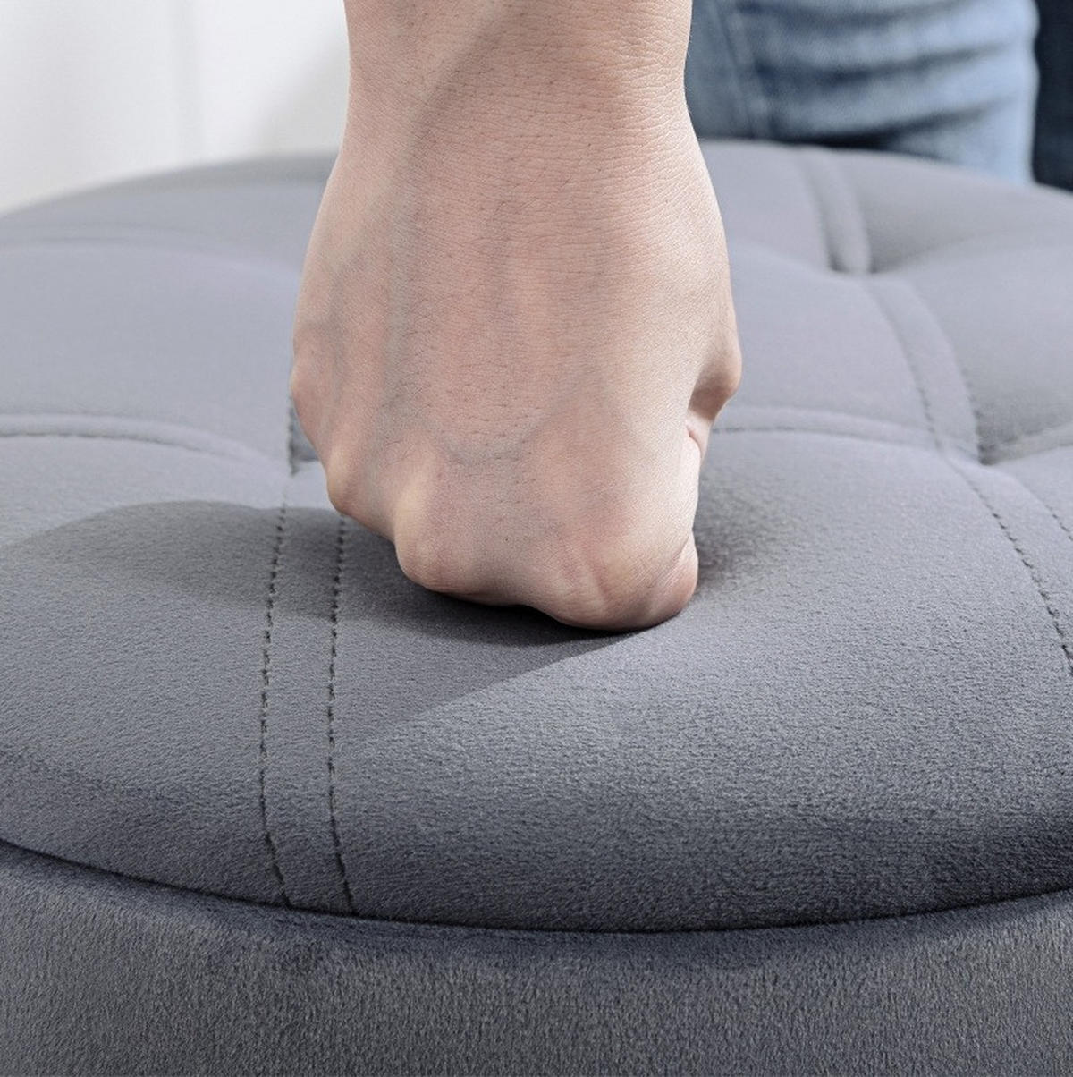 BARHOCKER 40/26/40 cm Grau mit Stauraum, höhenverstellbar und drehbar - Grau, Textil (39/65/39cm) - MIVRAY