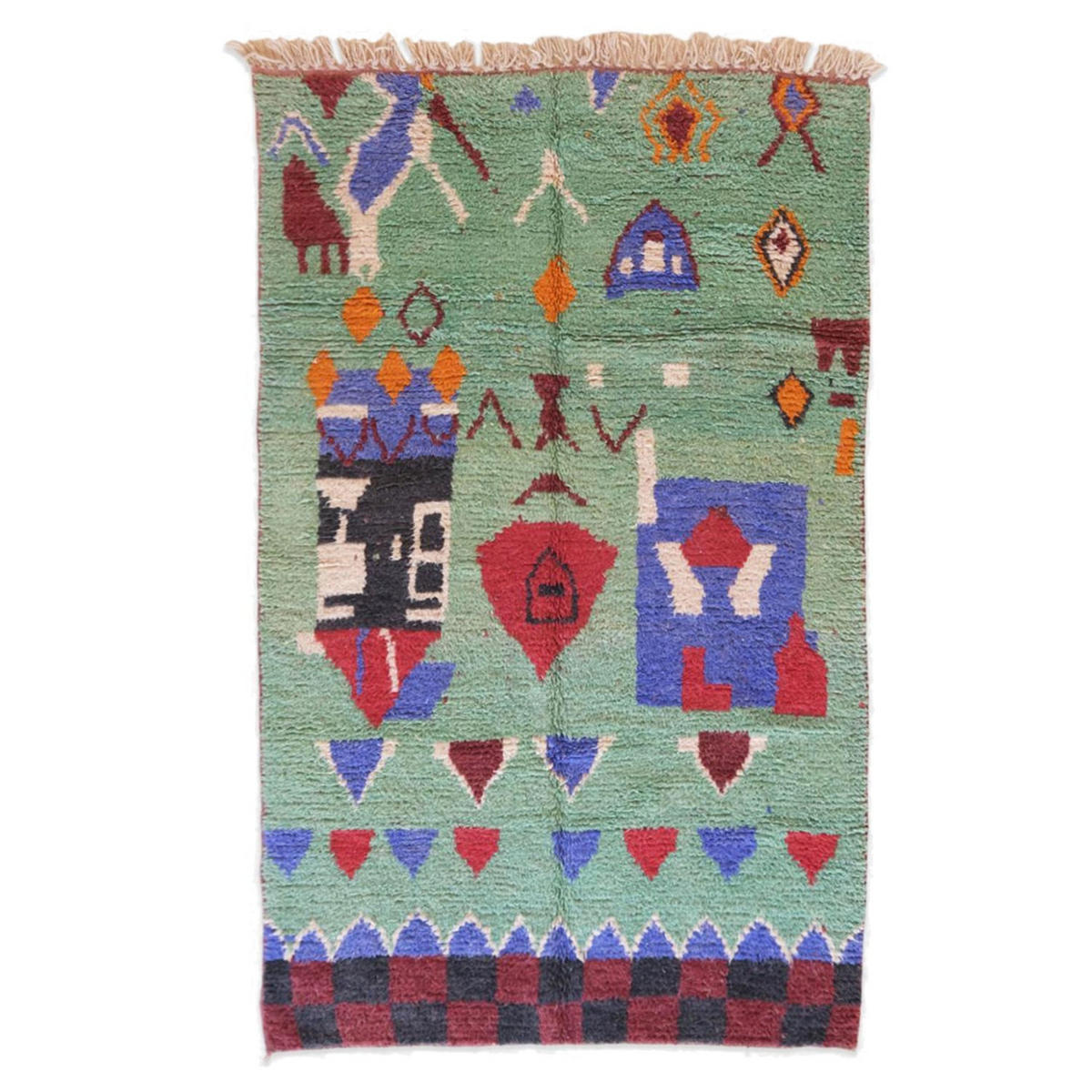 BERBERTEPPICH aus reiner Wolle 167x 278 cm - Grün, Naturmaterialien (167/278cm) - AFK Living