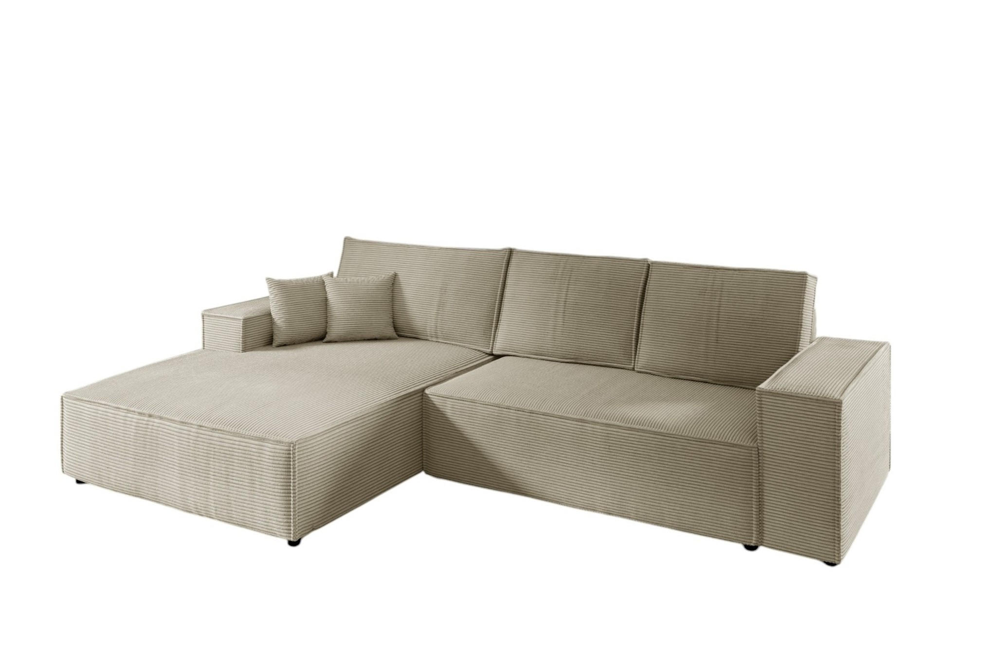 ECKSOFA Corunia In Poso - Beige, Holzwerkstoff/Textil (294/185cm) - Fun Möbel