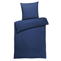 DAMAST-BETTWÄSCHE 155x220 Mako Brokat Bettbezug Ornamente Muster Marine Blau - Made in Germany - Dunkelblau, Textil (155/220cm) - Carpe Sonno
