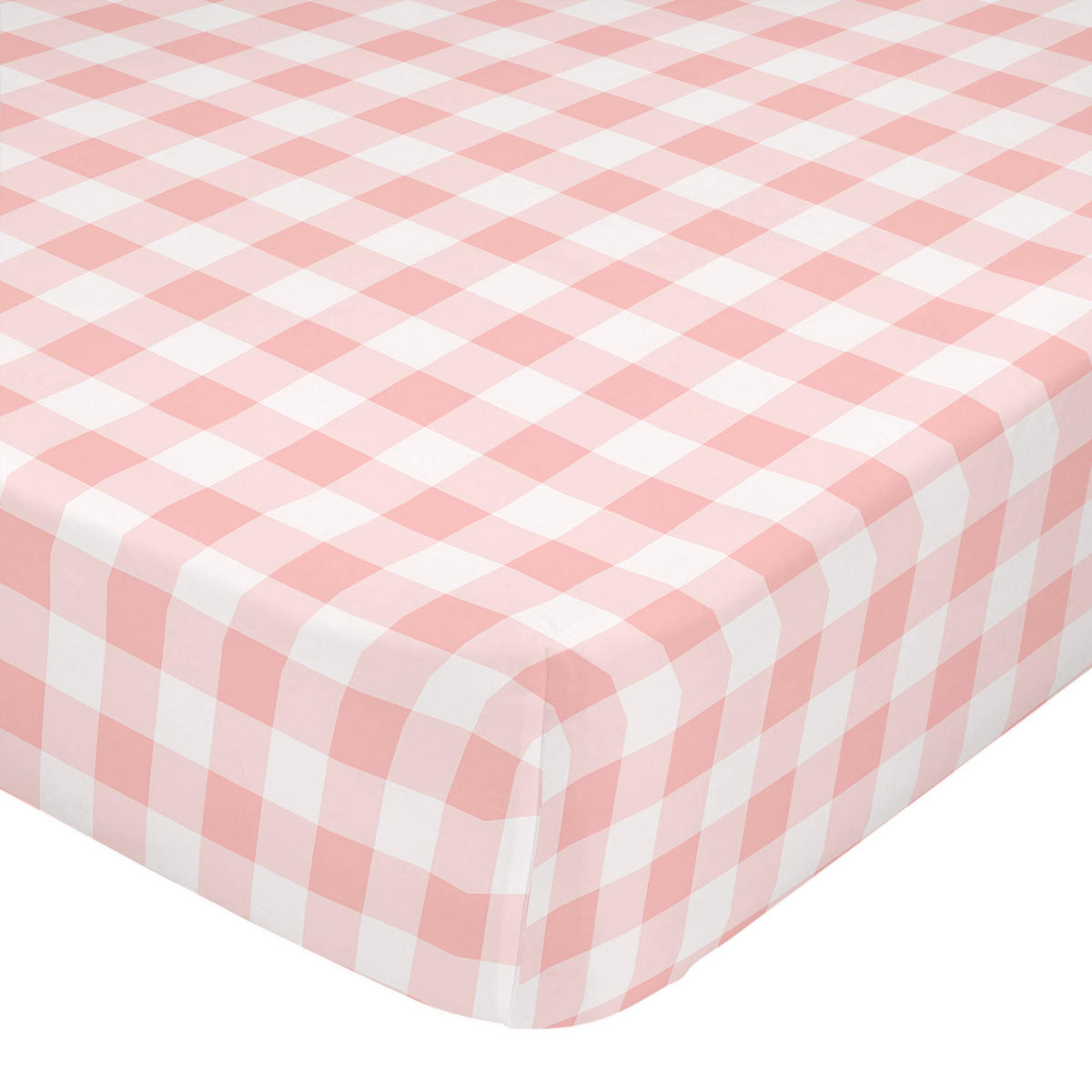 SPANNBETTTUCH vichy 105x200x32 cm rosa - Pink, Textil (105/200cm) - Happy Friday