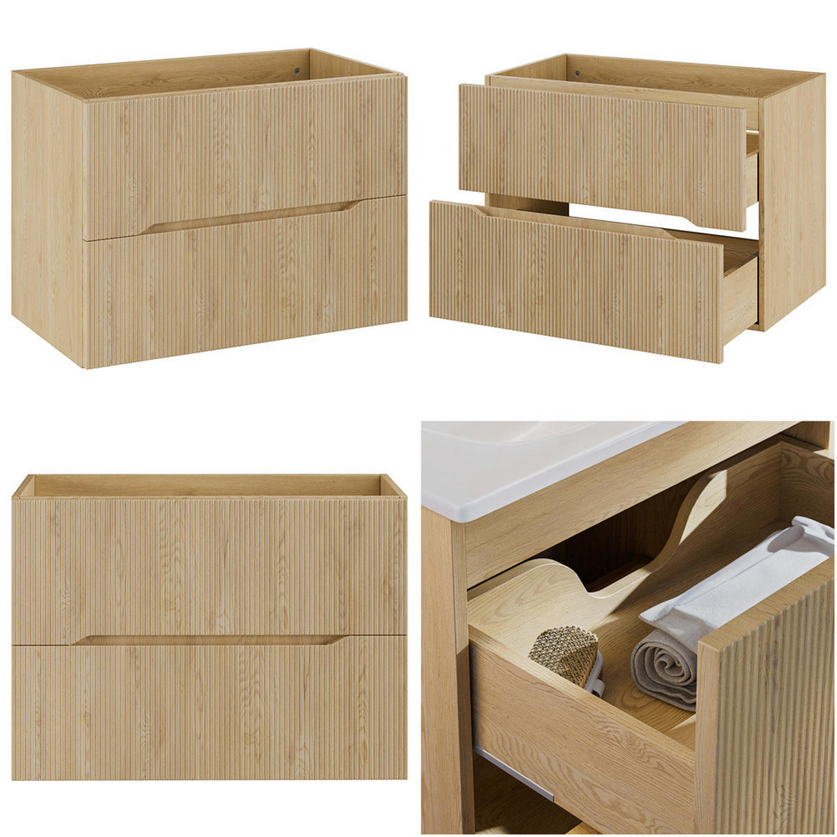 WASCHTISCH Narpio-56 - Braun, Holzwerkstoff (81/59/47cm) - Lomado