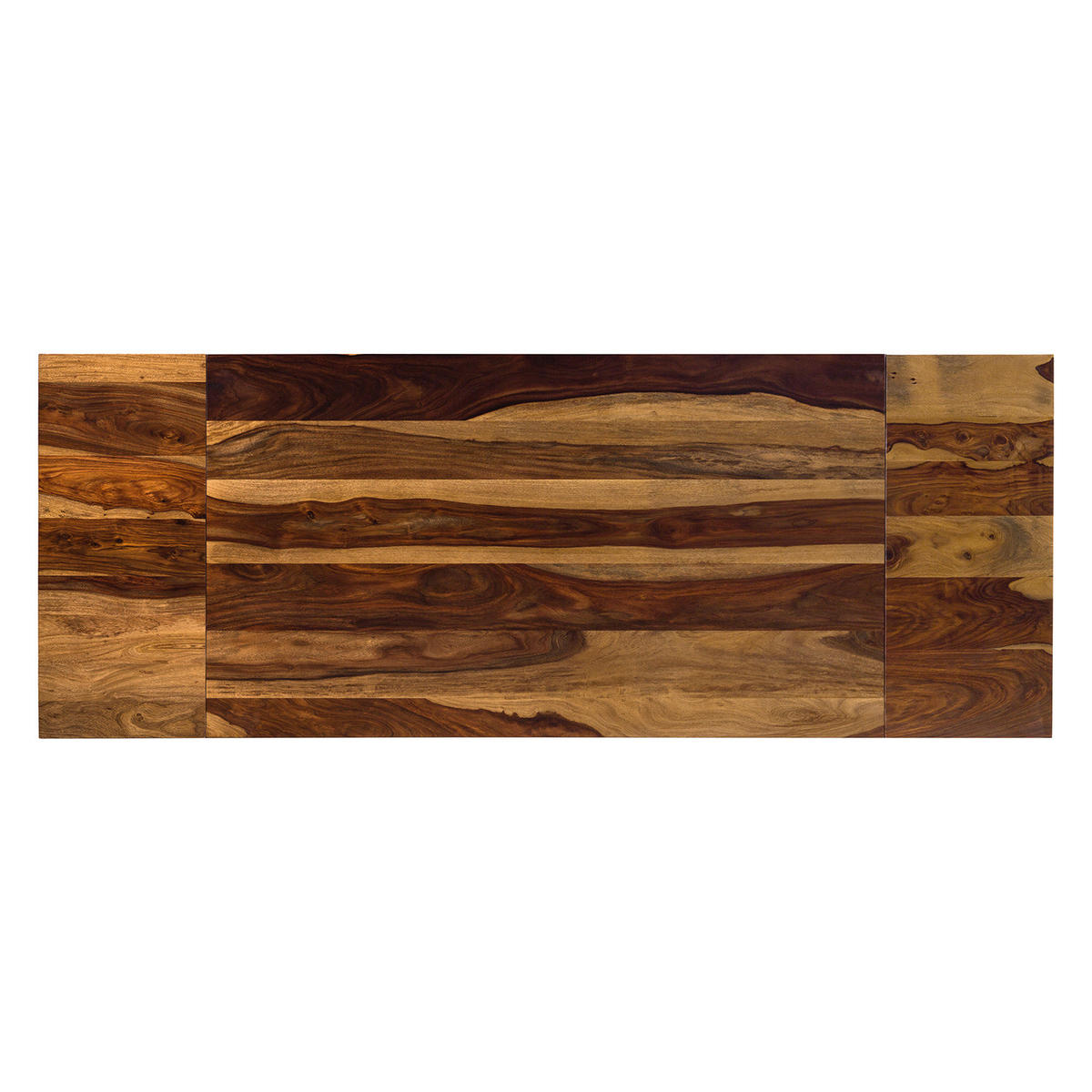 ESSTISCH mit Ansteckplatten - Sheesham massiv - Sheeshamfarben, Holz (90/160/77cm) - home24