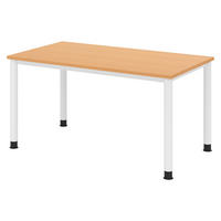 SCHREIBTISCH Serie-H 80/140/74 cm in Buchefarben/Weiß - Buchefarben/Weiß, Holzwerkstoff (80/140/74cm) - bümö