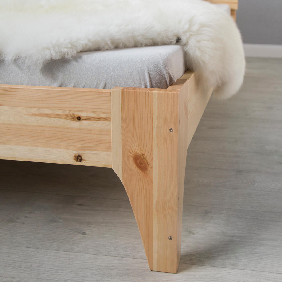 BETT 140/200 cm in Natur - Braun, Holz (140/200cm) - Homestyle4u