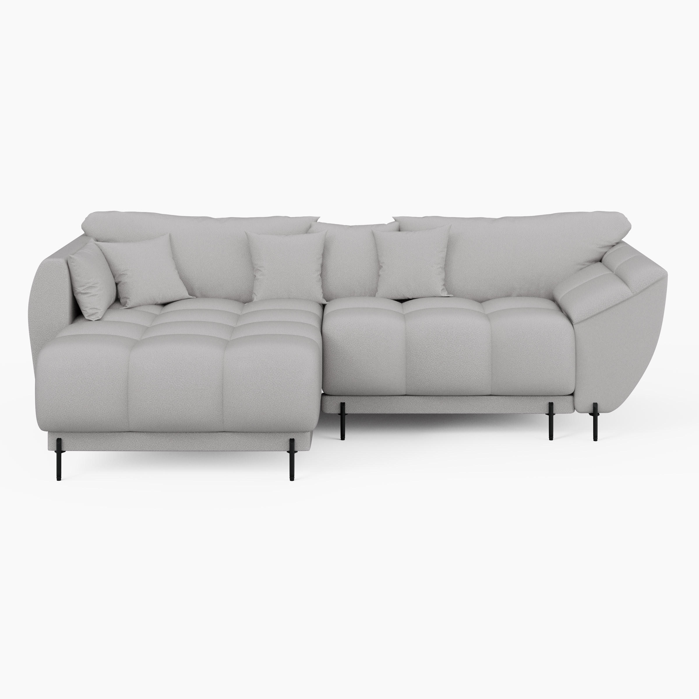 ECKSOFA LEGRO Links weiß Velours Pet Friendly L-Form Couch mit Schlaffunktion & Bettkasten - Schwarz/Weiß, Holz (180/285cm) - Barchello