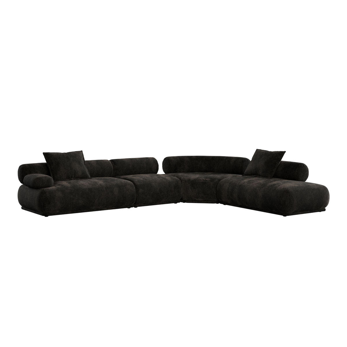 SOFA 7,5-SITZER Rembrandt Links Dunkelbraun - Braun, Kunststoff (594/97cm) - Zuiver