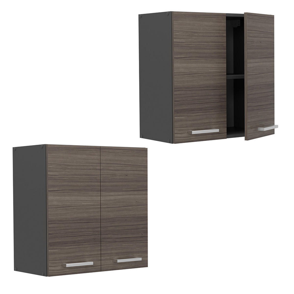 HÄNGESCHRANK R-Line Edelgrau 60 cm - Anthrazit/Braun, Holzwerkstoff (60/60/31cm) - Vicco