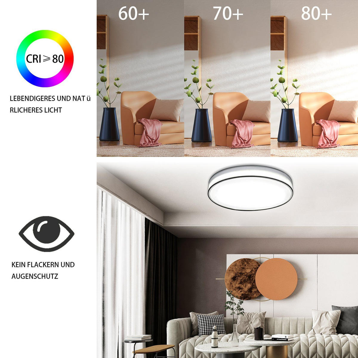 LED-DECKENLEUCHTE Debra 38/38/6 cm - Weiß, Textil (38/38/6cm) - Nettlife