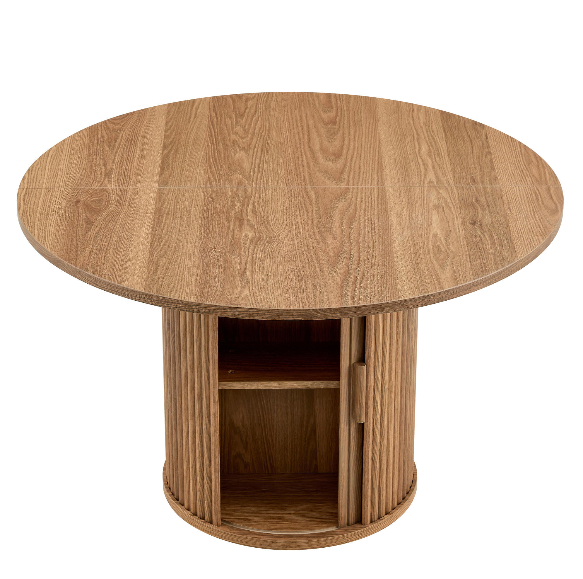 ESSTISCH rund 120/120/75 cm walnuss aus Holzwerkstoff mit Doppellager - Walnussfarben, Holzwerkstoff (120/120/75.5cm) - OKWISH