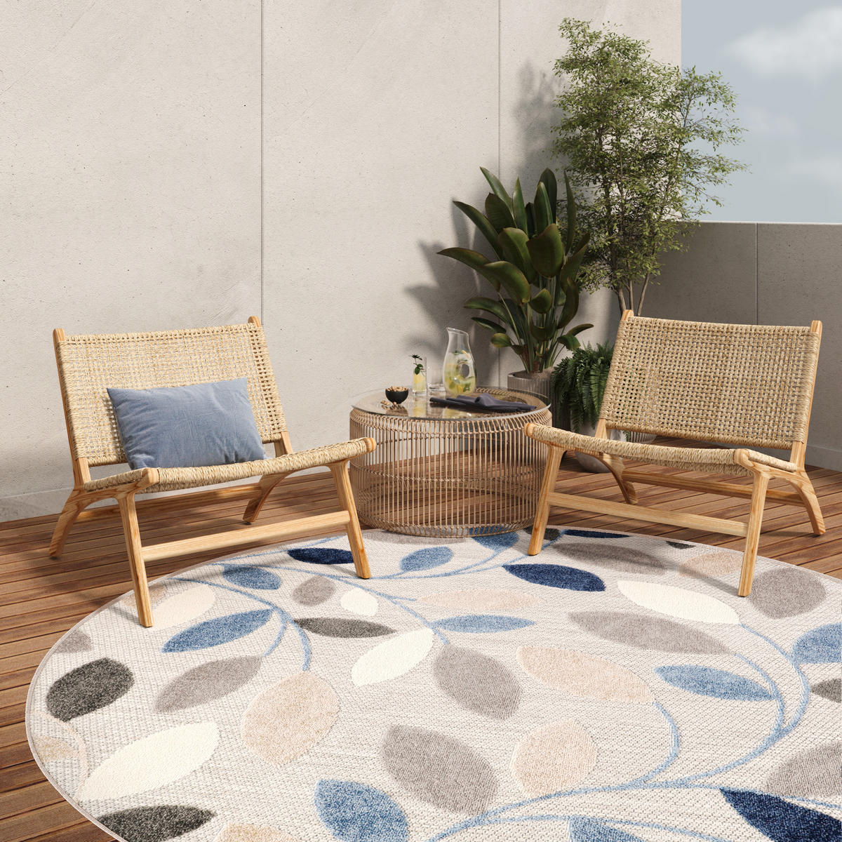 TEPPICH PATIO rund Grau 120/120 cm - Grau, Textil (120/120cm) - Tapiso