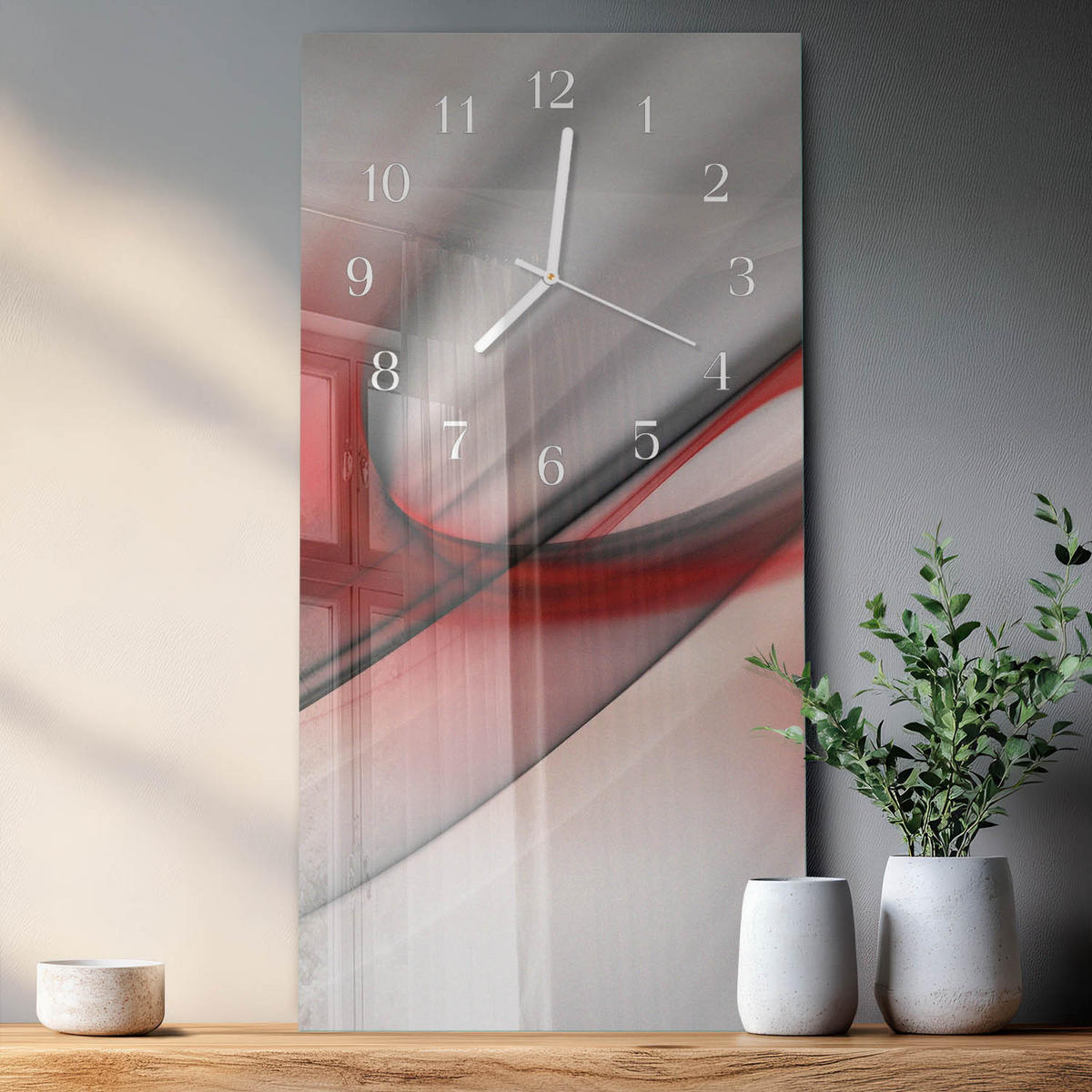 WANDUHR 30x60 cm - Blume - Multicolor, Glas (30/60/0.4cm) - TULUP