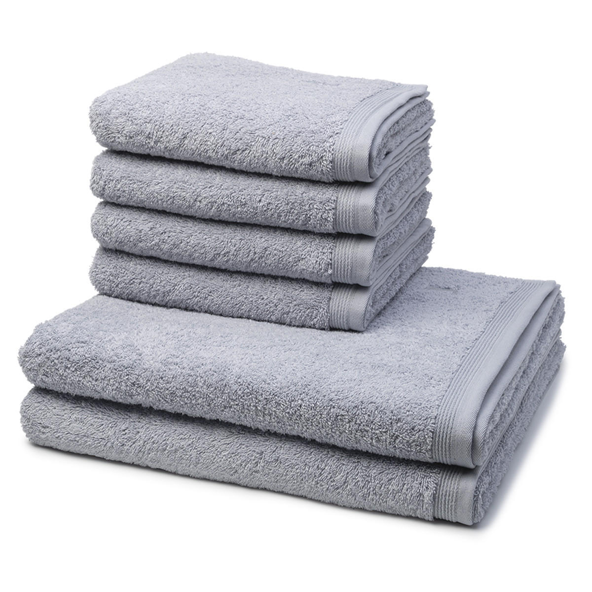 FROTTIERSET Superwuschel 6-teilig - Hellgrau, Textil (50/100cm) - MÖVE