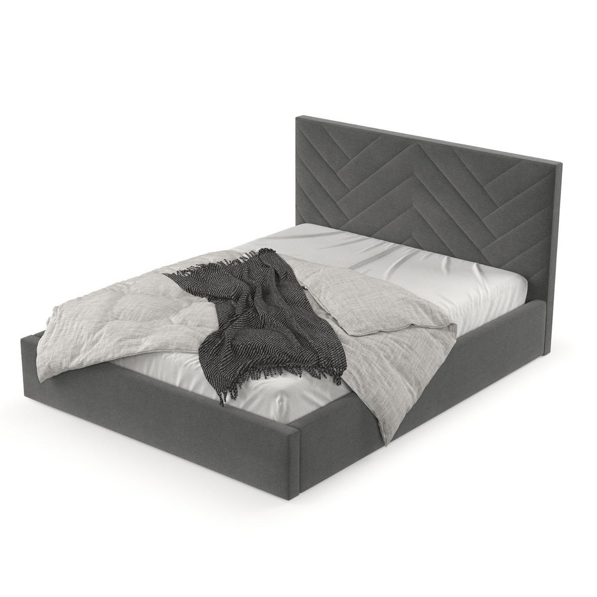 POLSTERBETT Arco 180/200 cm Anthrazit im Asti Stoff - Anthrazit/Schwarz, Holz/Holzwerkstoff (180/200cm) - AltaBeds
