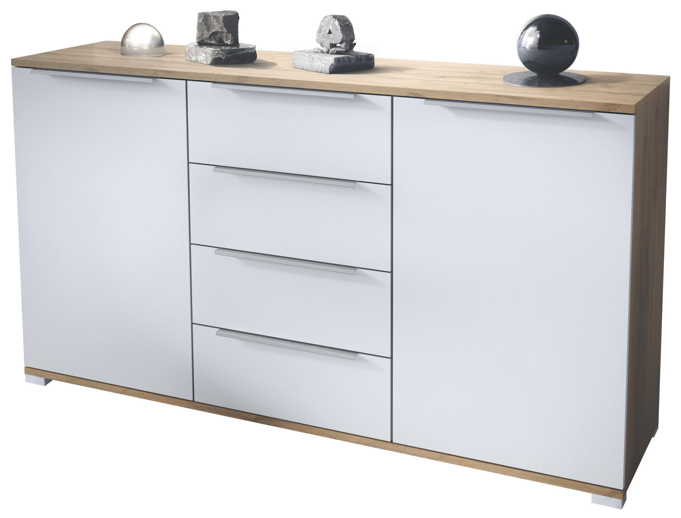 SIDEBOARD Linio Weiß matt - Weiß, Holzwerkstoff (138.5/75.5/35cm) - Vladon
