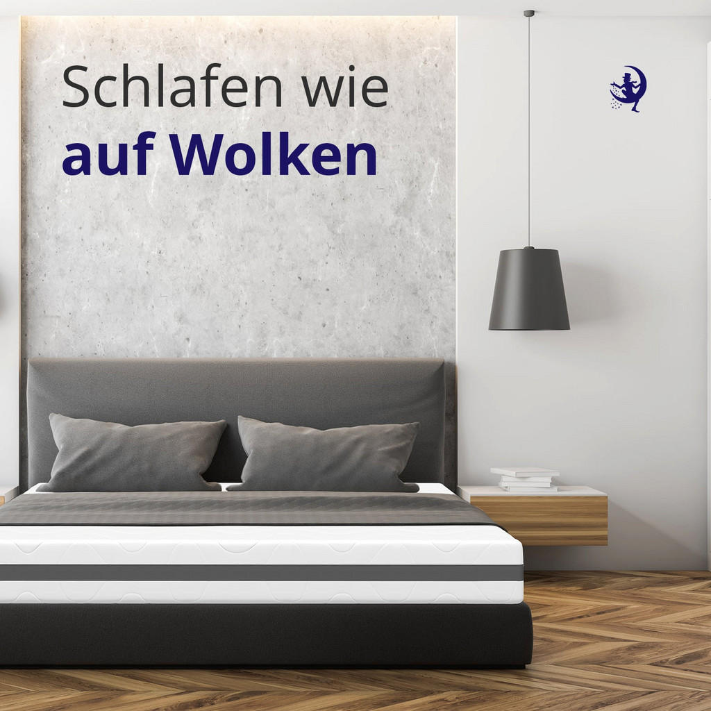 Thumbnail - Mister Sandman Matratze, Weiß, Textil, H3 + H4, Füllung: Taschenfederkern, Rechteckig, 90x200 cm, Oeko-Tex® Standard 100...