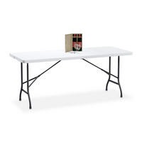 GARTENTISCH - Weiß, Kunststoff/Metall (74/180/72cm) - Relaxdays