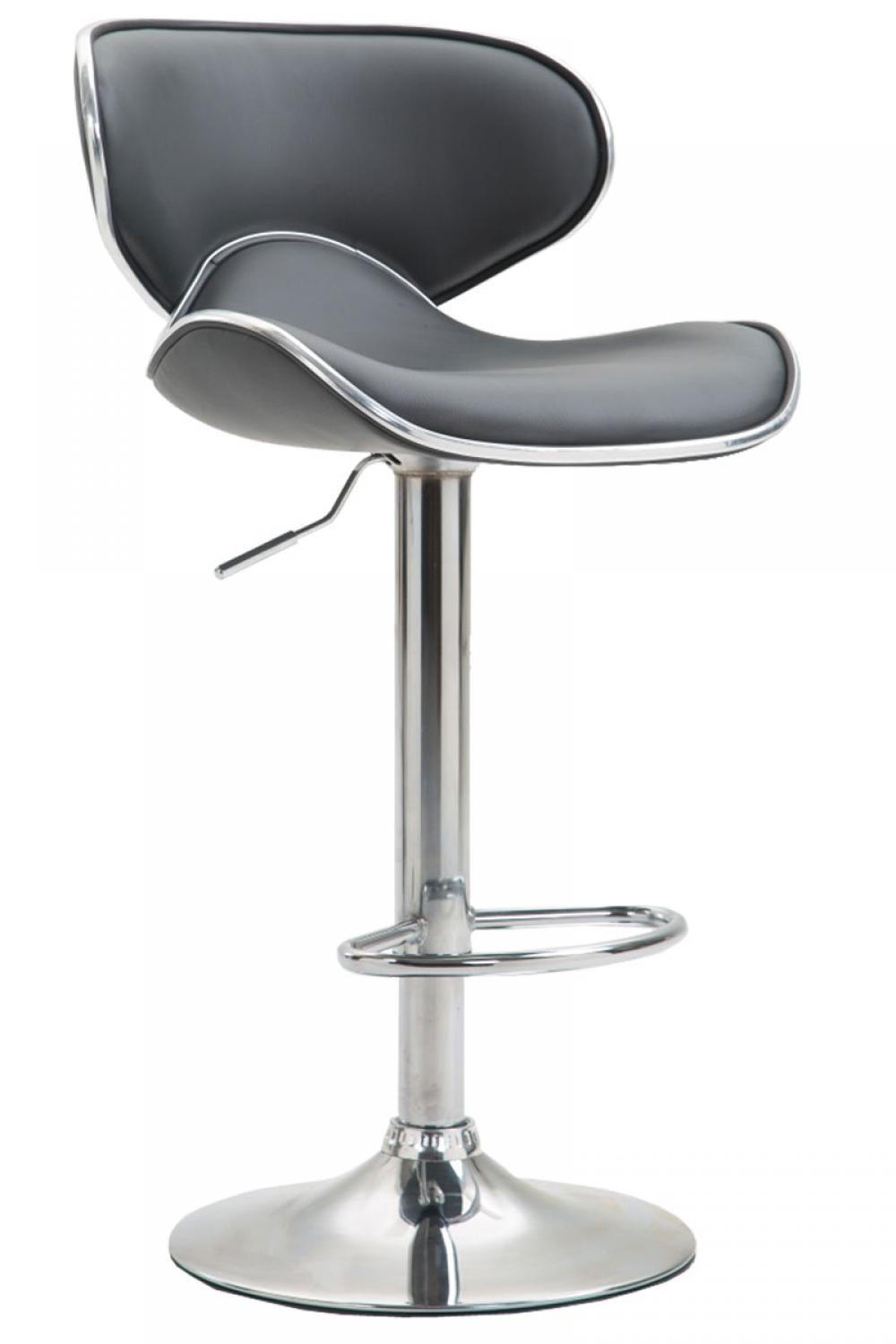 BARHOCKER Lederlook grau - Chromfarben/Grau, Textil/Metall (46/88/49cm) - CLP