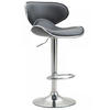 BARHOCKER Lederlook grau - Chromfarben/Grau, Textil/Metall (46/88/49cm) - CLP