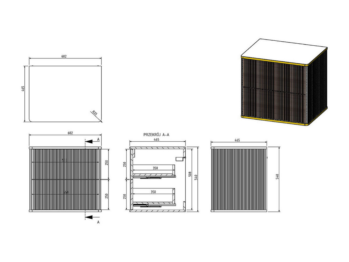 WASCHBECKENUNTERSCHRANK - 60cm x 47cm - MDF - weiß - KELIZA - Weiß, Holz (60/54/47cm) - Vente-Unique