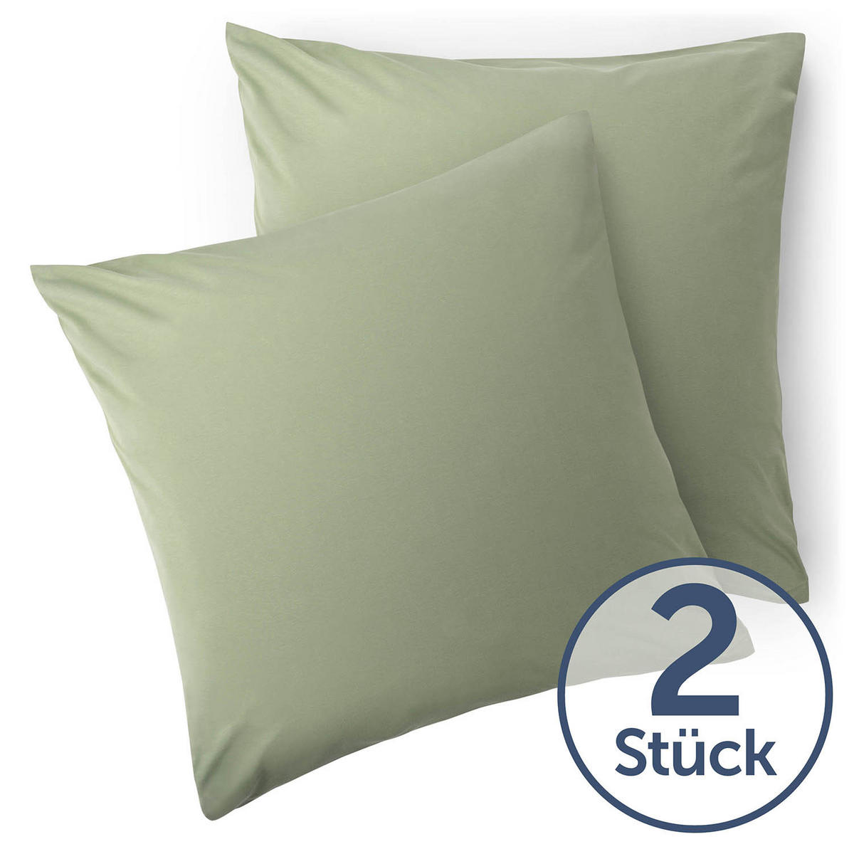 KISSENBEZUG Ellen 80/80 cm, 2er-Set, Olivgrün - Olivgrün, Textil (80/80cm) - Blumtal