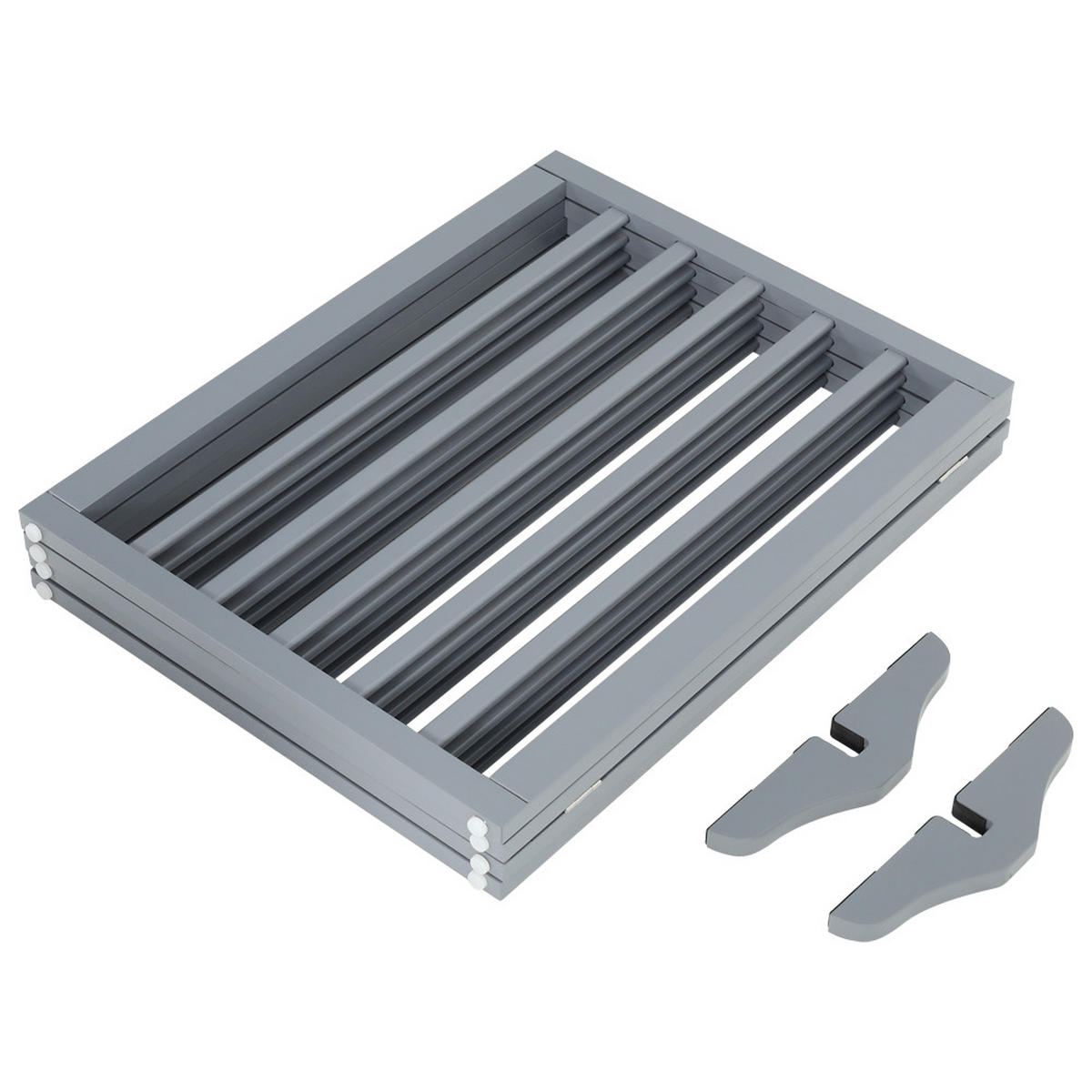 SCHUTZGITTER 4-Paneele Faltbar Freistehend MDF Grau - Grau, Holzwerkstoff (183.5/1.8cm) - Livingandhome