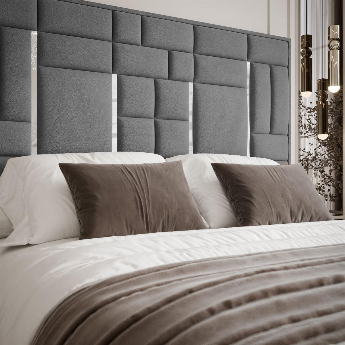 POLSTERBETT BRIGITTE SILVER mit Bettkasten 140x200 cm Element 23 - Grau, Textil (140/200cm) - Lookway