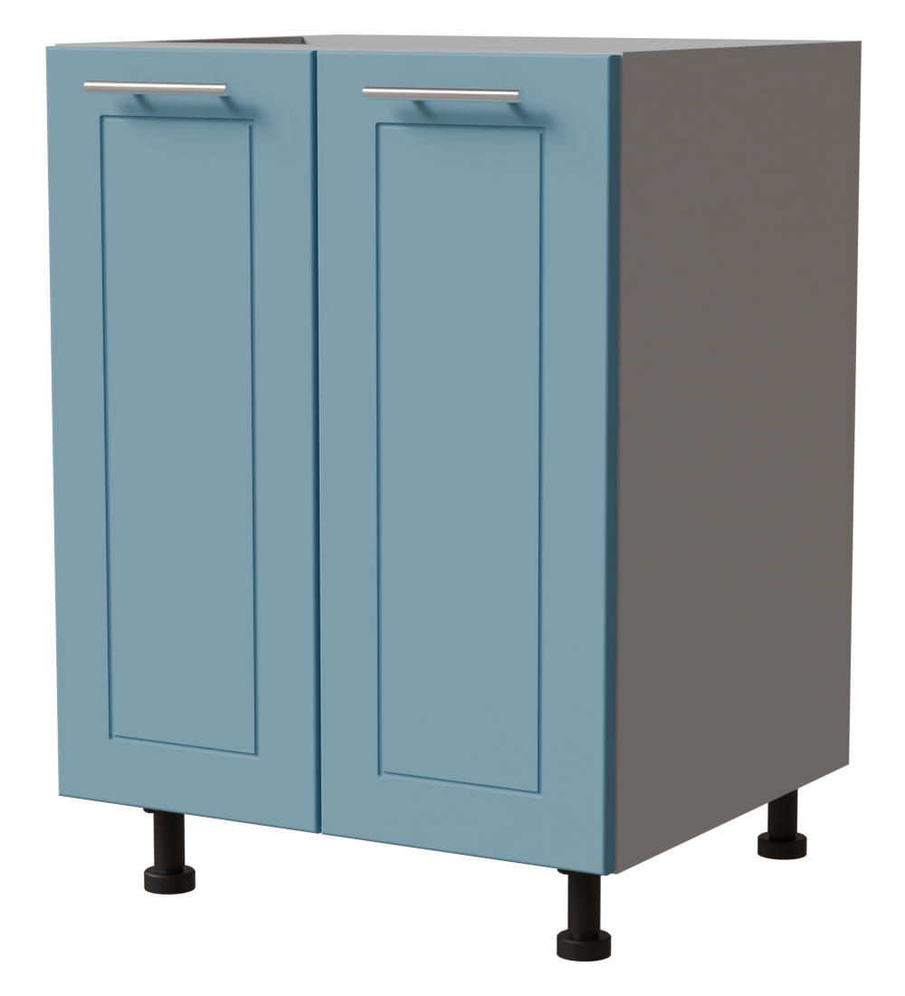 UNTERSCHRANK Bari D11/60 Grau / RAL 5024 pastellblau 60 / 50 / 82cm - Blau/Grau, Holz/Holzwerkstoff (60/82/50cm) - Feldmann-Wohnen