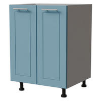 UNTERSCHRANK Bari D11/60 Grau / RAL 5024 pastellblau 60 / 50 / 82cm - Blau/Grau, Holz/Holzwerkstoff (60/82/50cm) - Feldmann-Wohnen