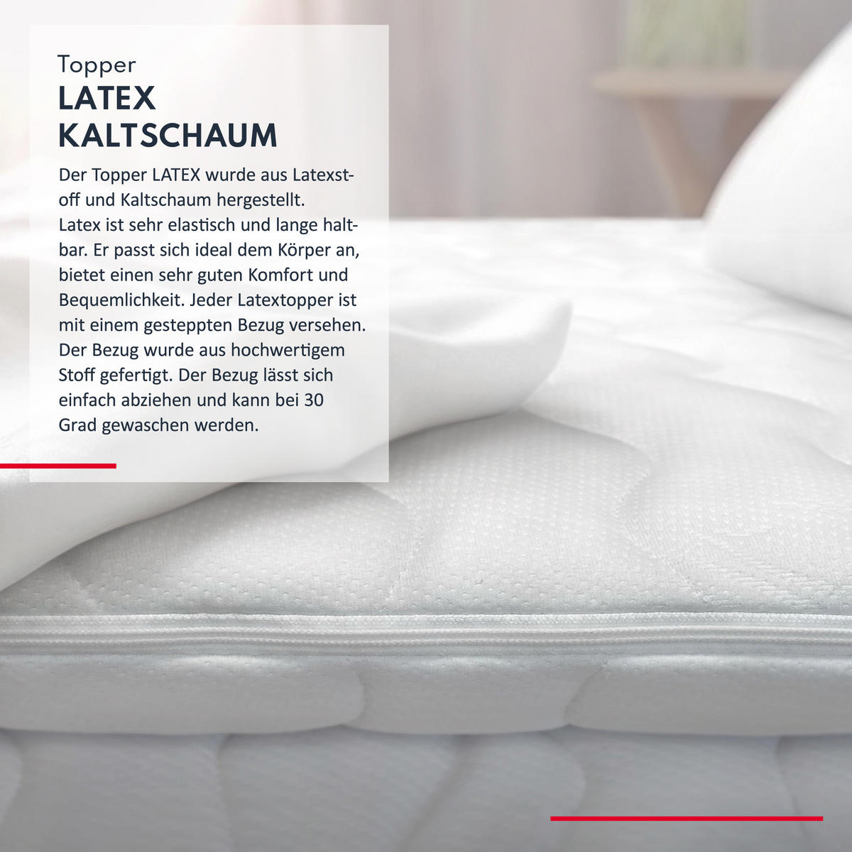 TOPPER Latex Kaltschaum - Weiß, Textil (120/200cm) - FDM