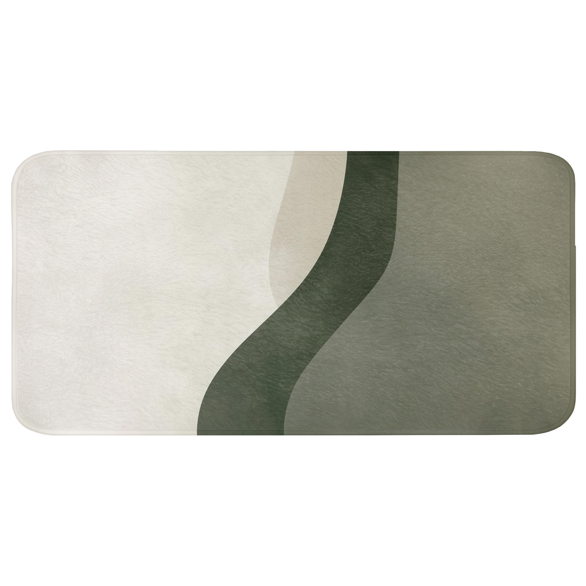 BADEMATTE Japandi - Grün - Abstrakt - Modern Badezimmerteppich 120x60 cm - Grün, Kunststoff/Textil (120/60cm) - OnlyWow