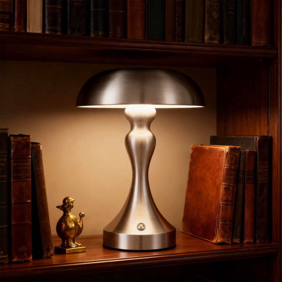 LED stolní lampa Achard 15,5/15,5/22 cm - stříbrná, kov (15.5/15.5/22cm) - Nettlife