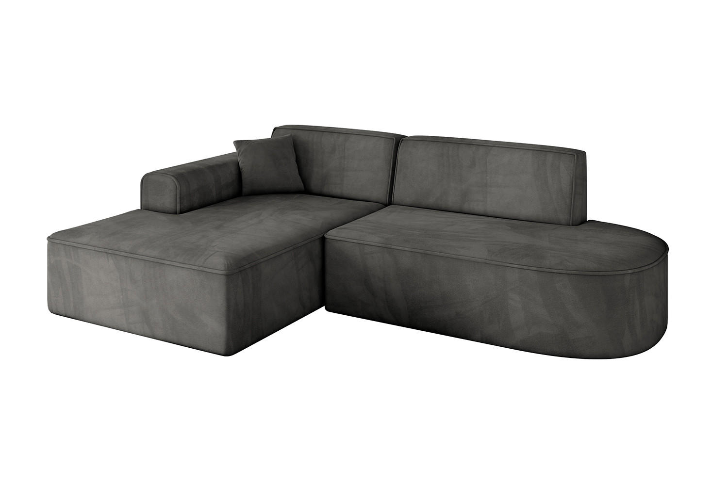 ECKSOFA Ottomane Links IREA-L1-v3 - 232x165x77 cm Ecru - Anthrazit, Holzwerkstoff/Textil (232/165cm) - ALTDECOR