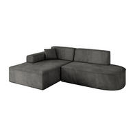 ECKSOFA Ottomane Links IREA-L1-v3 - 232x165x77 cm Ecru - Anthrazit, Holzwerkstoff/Textil (232/165cm) - ALTDECOR