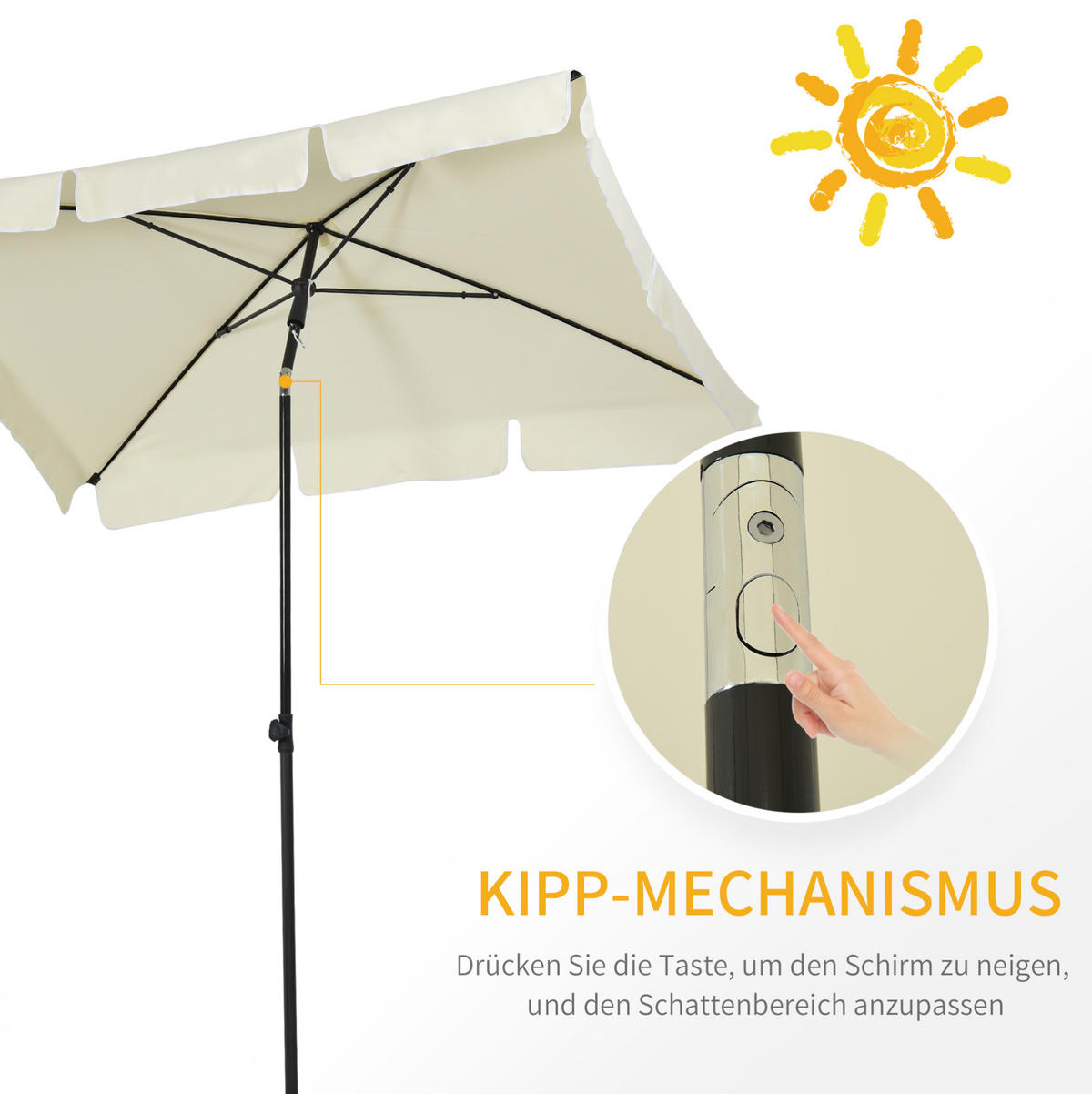 AMPELSCHIRM aus Stahl 294x294x250 cm in Blau mit Kurbel & Neigefunktion - Blau, Metall (294/294cm) - Modfu