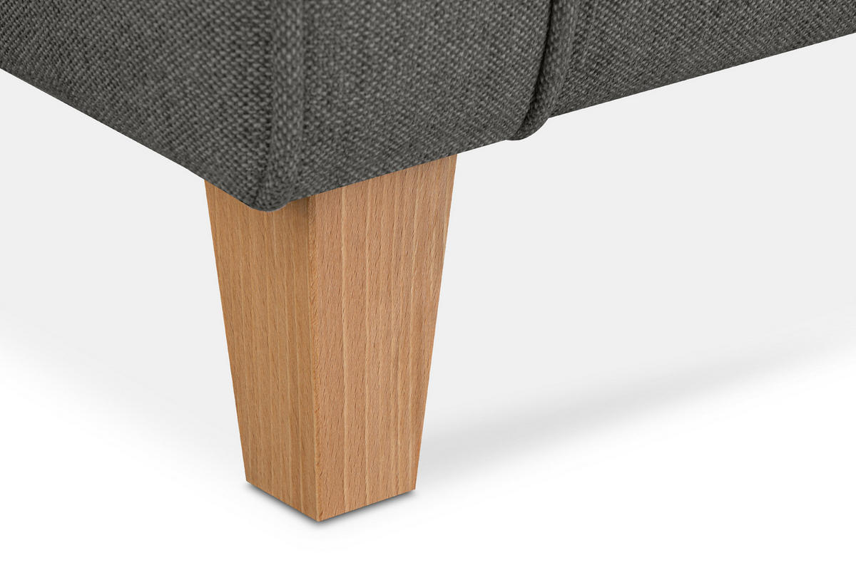 OHRENSESSEL MILES Massivholzbeine, grau/buchenfarben - Graubraun, Holzwerkstoff/Buchenholz (82/105/97cm) - KONSIMO®