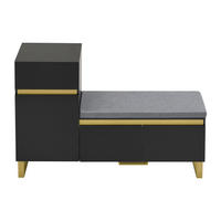 SCHUHSCHRANK Schwarz 120/35/85 cm - Schwarz, Holzwerkstoff (120/85/35cm) - PANGIVO