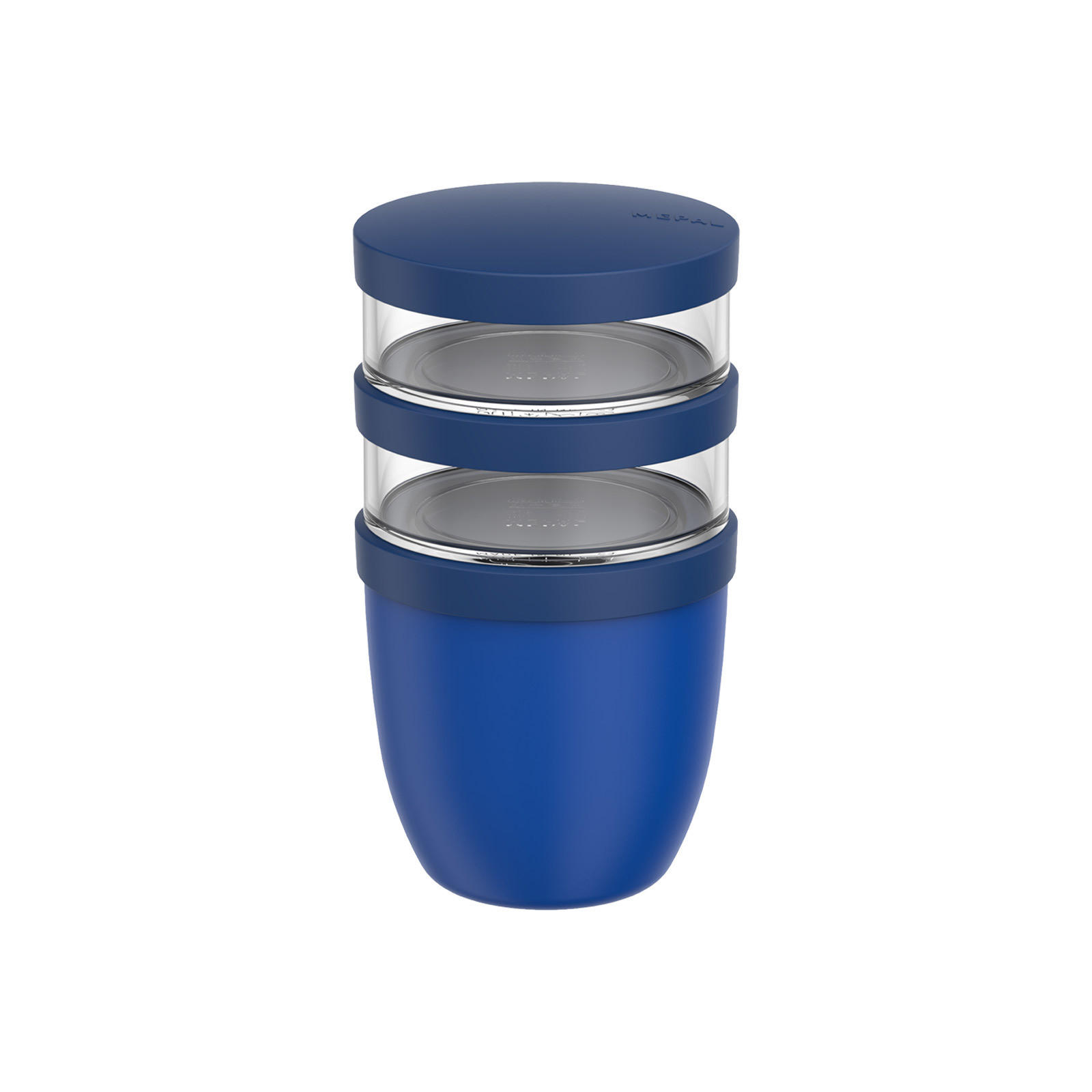 LUNCHPOT Ellipse Vivid Blue 500 ml + 2x 200 ml - Dunkelblau, Kunststoff (10.7/20/10.7cm) - Mepal