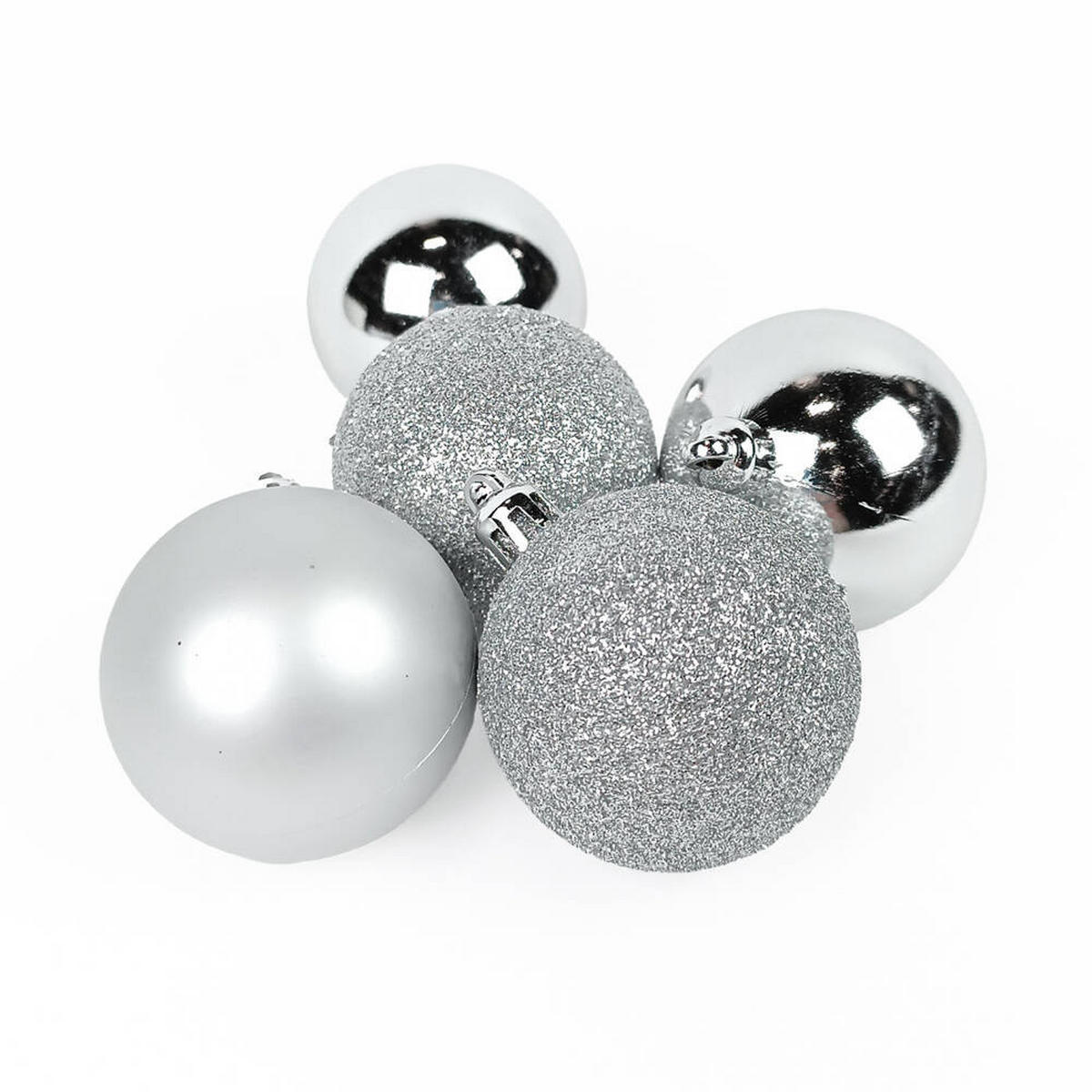 WEIHNACHTSKUGELN 5er-Set Ø 5 cm - Silberfarben, Kunststoff (5/6.2/5cm) - Atmosphera Createur d´interieur