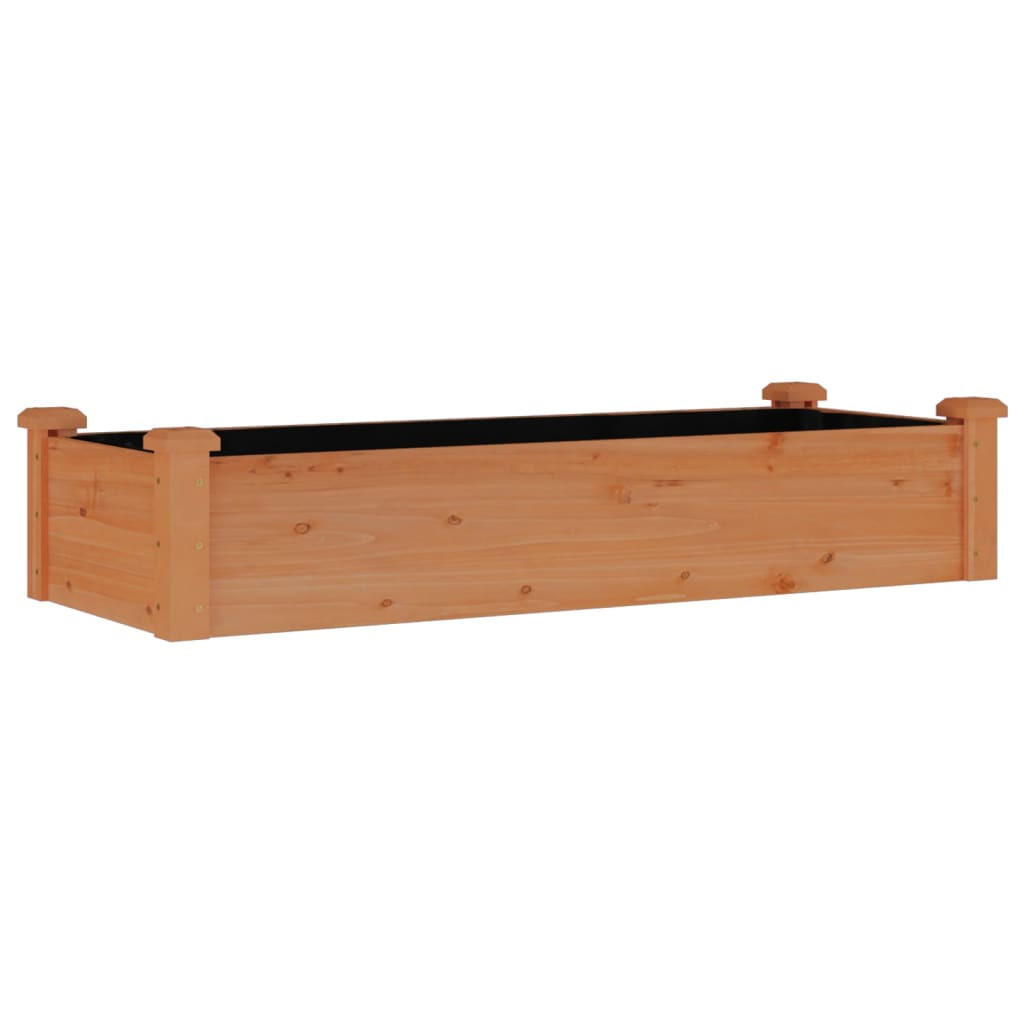 HOCHBEET mit Einsatz Braun 120x45x25 cm Massivholz Tanne - Braun, Holz (45/25/120cm) - furnicato