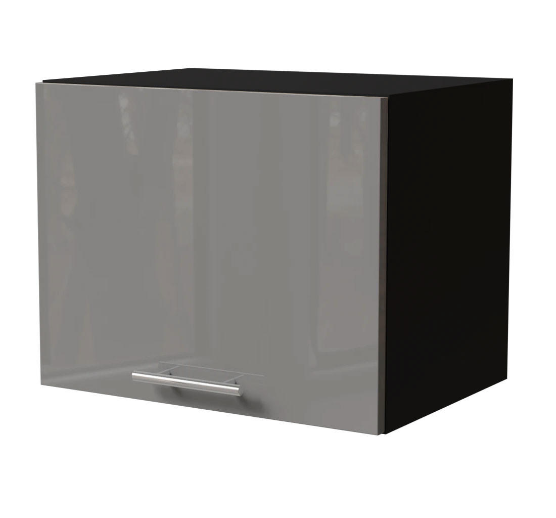 KLAPPHÄNGESCHRANK Essen W4B/45 Grau Hochglanz / Schwarz Matt 45 / 32,5 / 36cm - Schwarz/Grau, Holz/Holzwerkstoff (45/36/32.5cm) - Feldmann-Wohnen