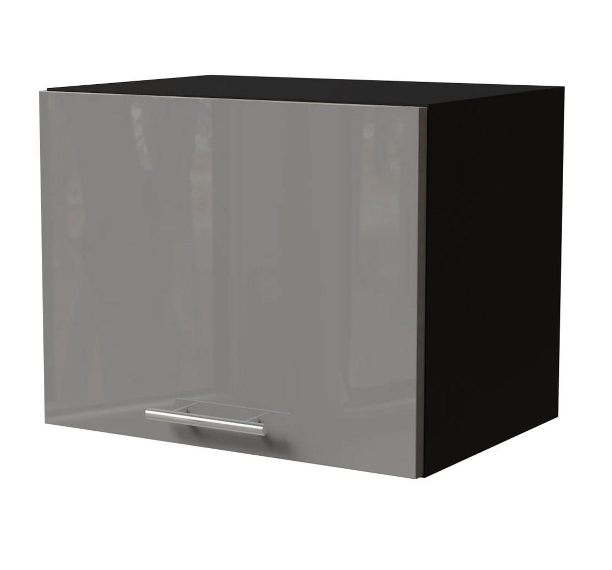 KLAPPHÄNGESCHRANK Essen W4B/45 Grau Hochglanz / Schwarz Matt 45 / 32,5 / 36cm - Schwarz/Grau, Holz/Holzwerkstoff (45/36/32.5cm) - Feldmann-Wohnen