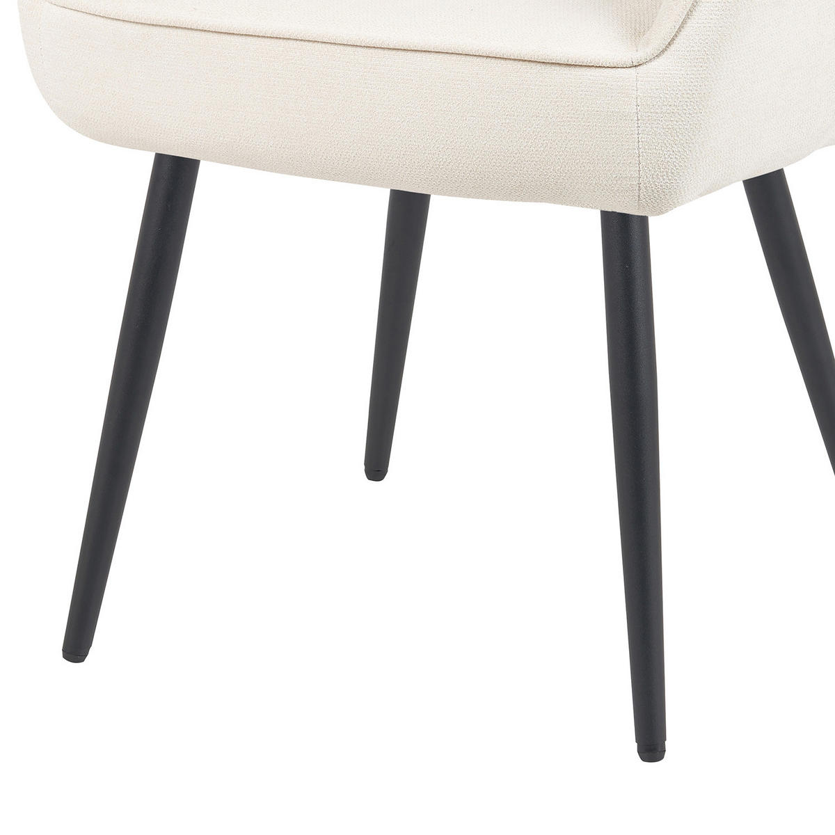 ESSZIMMERSTUHL Mika-Bela - Creme/Schwarz, Textil/Metall (60/82/61cm) - DUBI Möbel