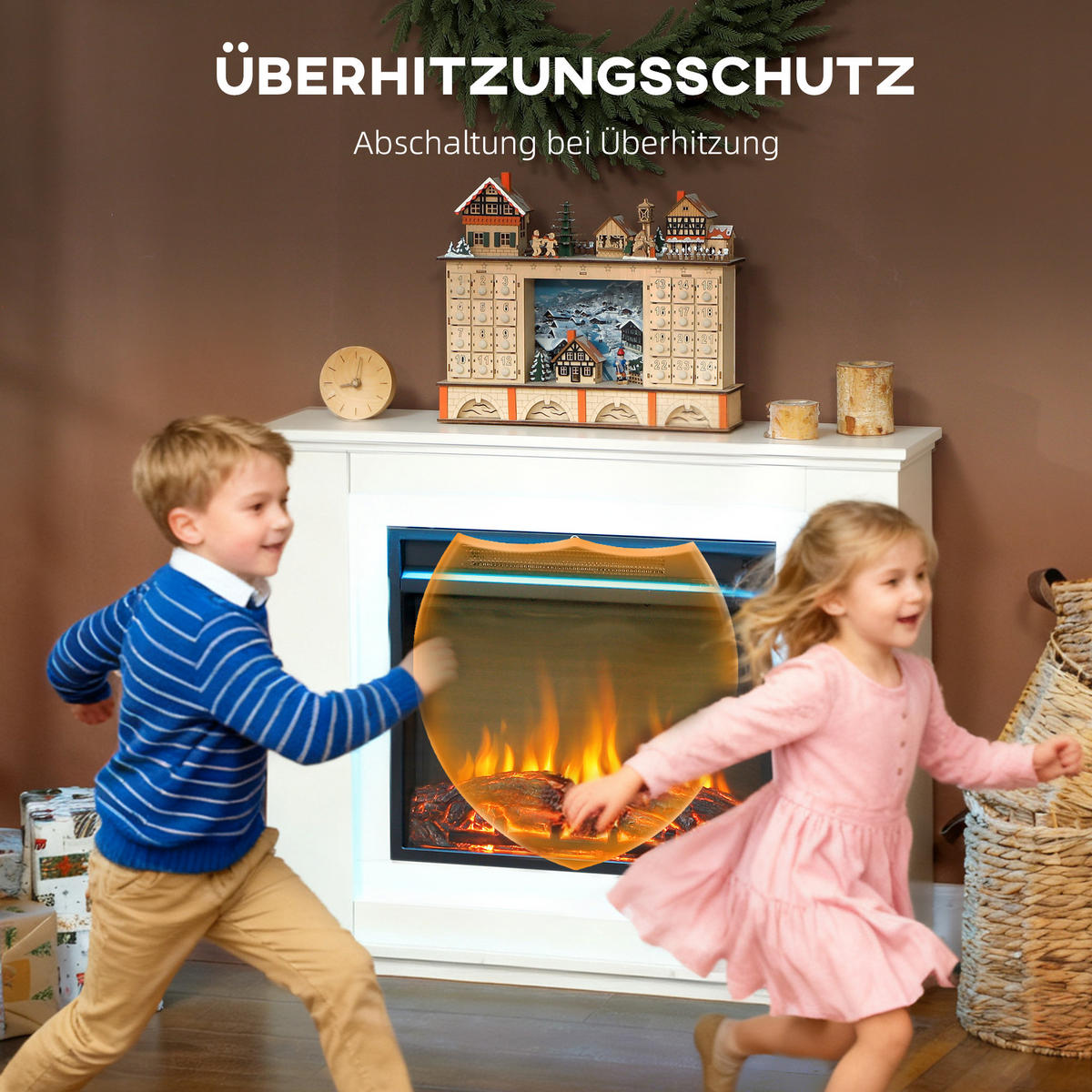 ELEKTROKAMIN MDF Stahl Weiß - Weiß, Holzwerkstoff (25/80/98cm) - HOMCOM