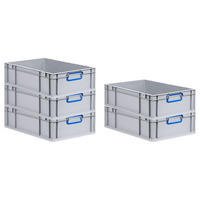 EUROBOX 5x Nextgen Color 17x40x60cm 34 Liter Griffe Blau Geschlossen - Blau, Kunststoff (40/17/60cm) - PROREGAL